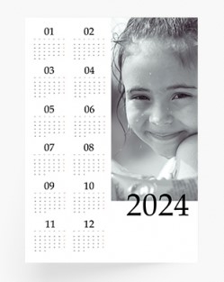 Kalendarz ścienny, Minimalistyczny kalendarz jednostronny , 30x40