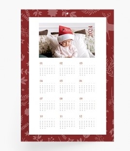 Kalendarz ścienny, Świąteczny kalendarz jednostronny , 30x40