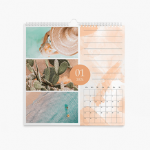 Kalendarz ścienny, Pastelowy kalendarz kwadratowy, 30x30