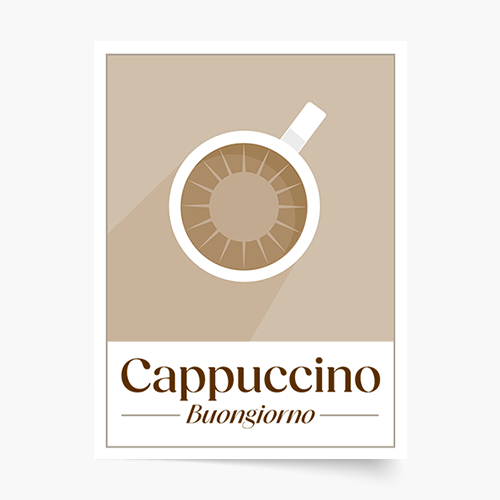 Plakat, Coffee - Cappuccino, 20x30 cm