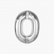 Balony cyferki, 0, srebrny