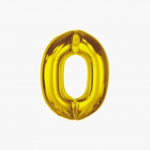 Balony cyferki, 0, złoty