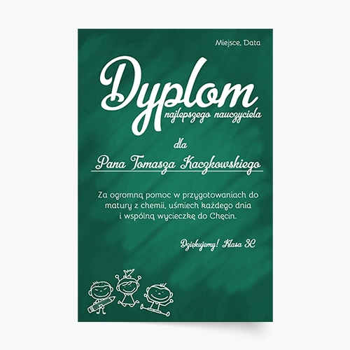Plakat, Dyplom dla Nauczyciela, 21x30