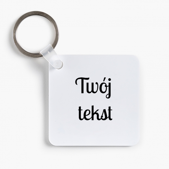 Brelok Twój tekst, 6x6 cm