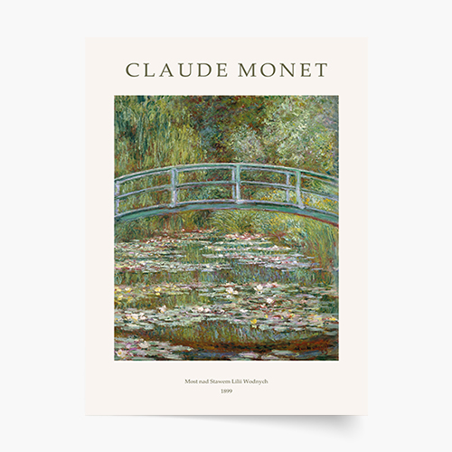 Plakat, Monet - Most nad Stawem Lilii Wodnych, 40x60 cm