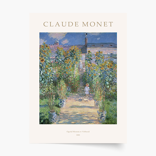 Plakat, Monet - Ogród Moneta w Vétheuil, 70x100 cm