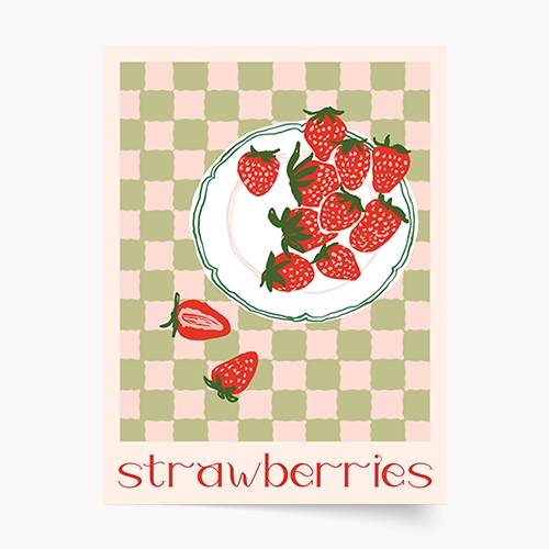 Plakat, Strawberries, 20x30 cm