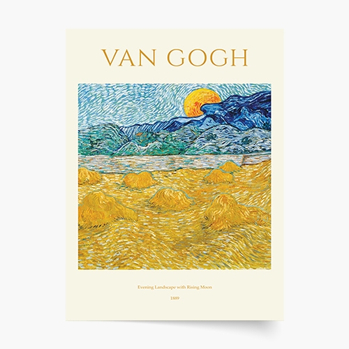 Plakat, Van Gogh - Evening Landscape, 20x30 cm