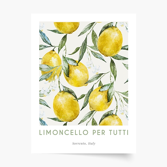 Plakat, Limoncello Italy, 20x30 cm