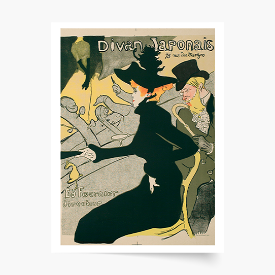 Plakat, H. Toulouse-Lautrec "Divan Japonais 75 rue des Martyrs Ed Fournier directeur", 20x30 cm