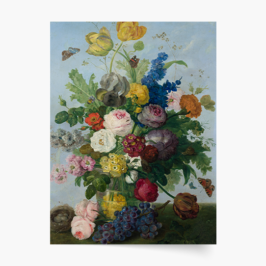 Plakat, S. Wegmayr "Bukiet kwiatów i gniazdko", 20x30 cm