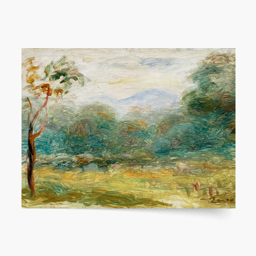 Plakat, A. Pierre-Renoir "Krajobraz z południa Francji (Cagnes-sur-Mer)", 40x30 cm