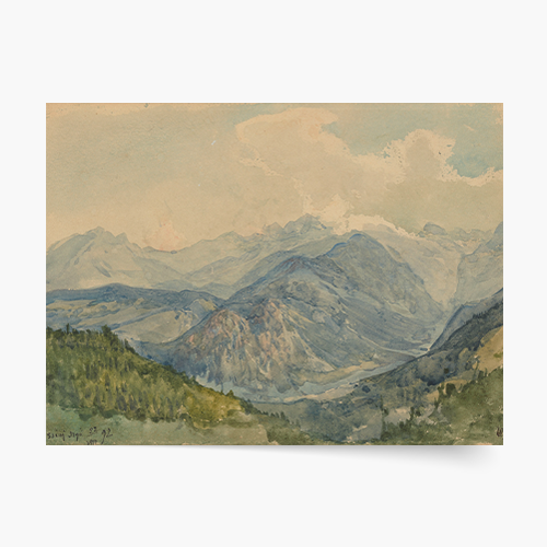 Plakat, W. Gerson "Widok z Gęsiej Szyi w Tatrach", 30x20 cm