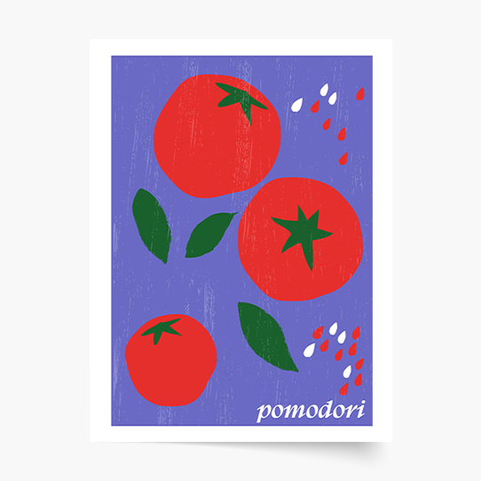 Plakat, Włoska kuchnia - Pomodori, 21x30