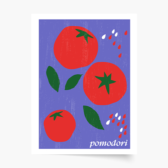 Plakat, Włoska kuchnia - Pomodori, 20x30 cm