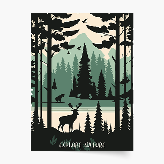 Plakat, Las: Explore Nature, 20x30 cm
