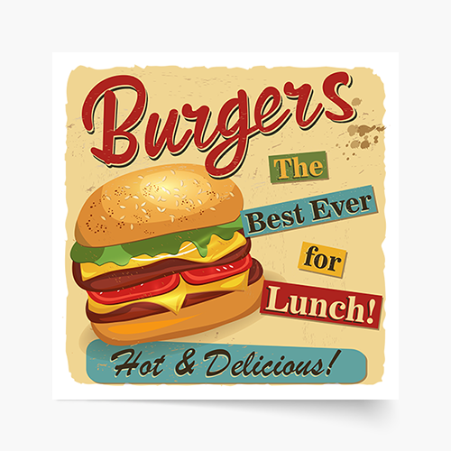 Plakat, Best Burgers, 30x30 cm