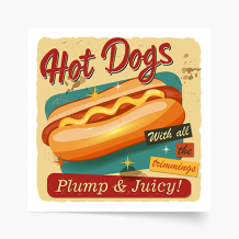 Plakat, Hot Dogs, 30x30