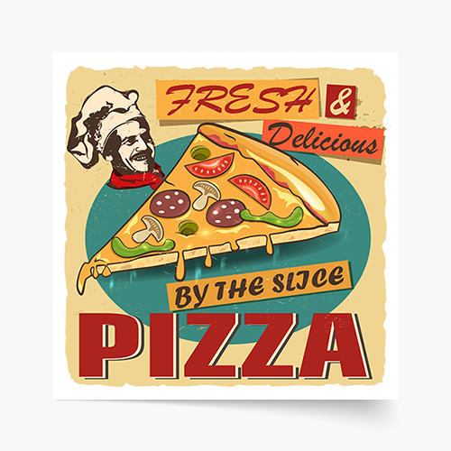 Plakat, Pizza, 30x30 cm