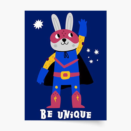 Plakat, Heroes - Be unique, 20x30 cm