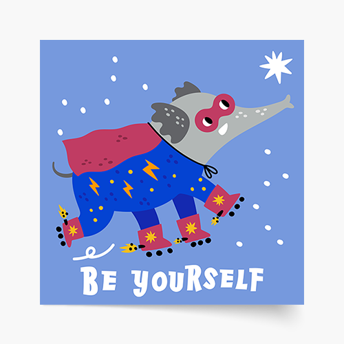 Plakat, Heroes - Be yourself, 30x30