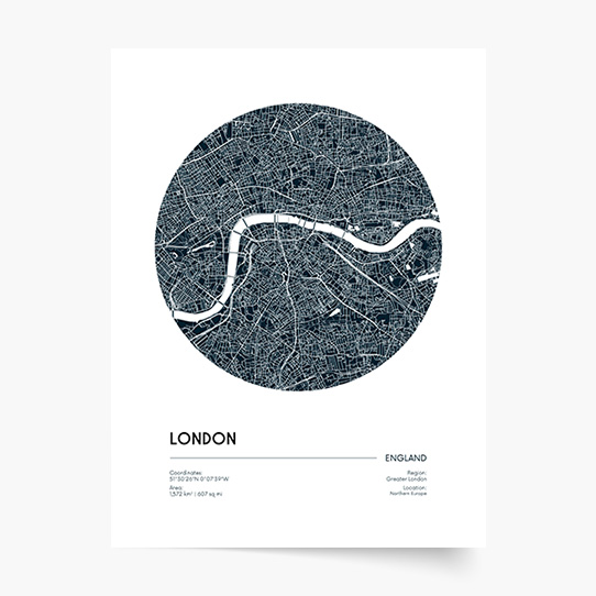 Plakat, Maps: London, 50x70 cm
