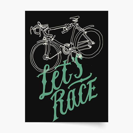 Plakat, Bikes - Let's race, 20x30 cm
