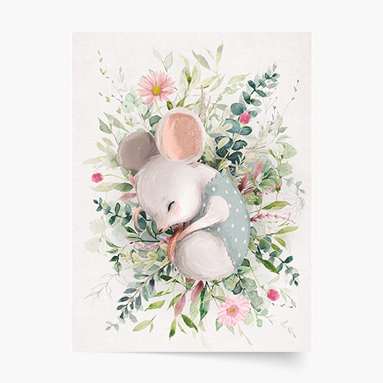 Plakat, Kolekcja Myszki - Śpiąca myszka, 30x40 cm