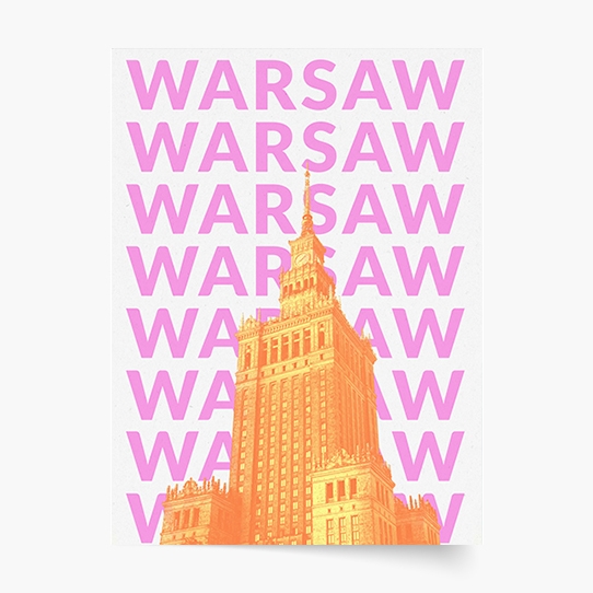 Plakat, City: Warsaw, 20x30 cm