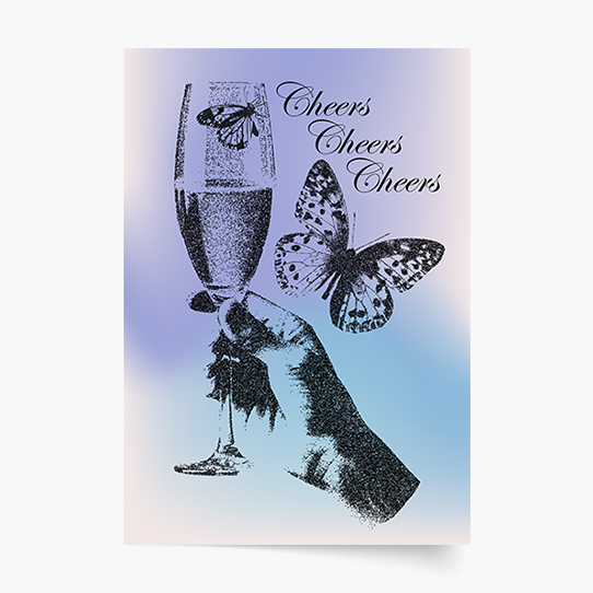 Plakat, Vintage: Cheers, 20x30 cm