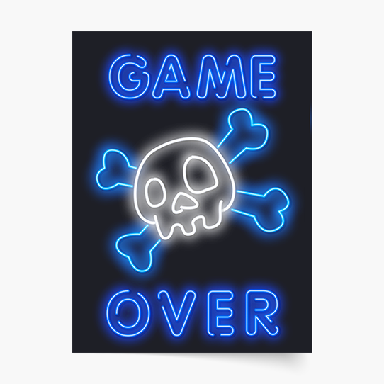 Plakat, Gaming: Game over Skull, 20x30 cm