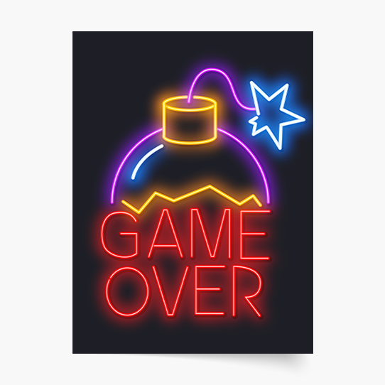 Plakat, Gaming: Game Over Bomb, 20x30 cm