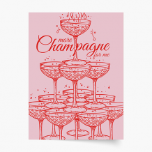 Plakat, Girl: Champagne, 20x30 cm