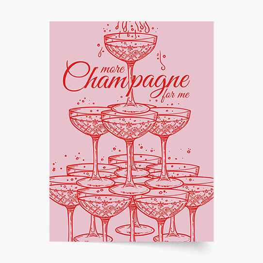 Plakat, Girl: Champagne, 20x30