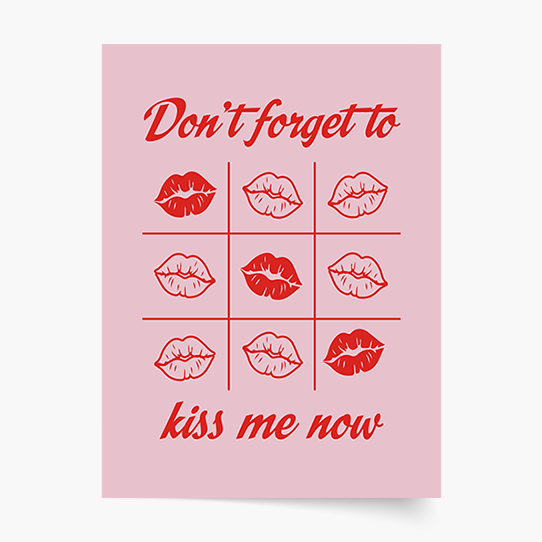 Plakat, Girl: Kiss, 20x30 cm