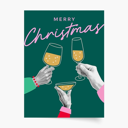 Plakat, Święta: Merry Christmas Champagne, 20x30