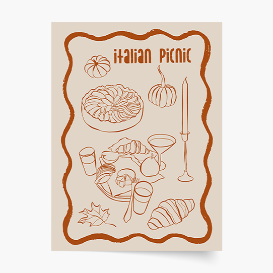 Plakat, Jesień: Italian Picnic, 20x30