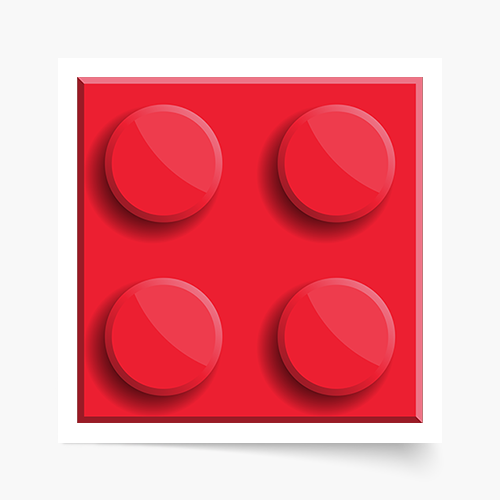 Plakat, Klocki: Czerwony, 30x30