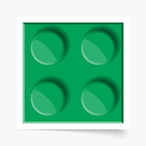 Plakat, Klocki: Zielony, 30x30