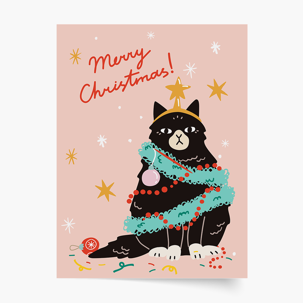 Plakat, XMAS: Cat, 70x100