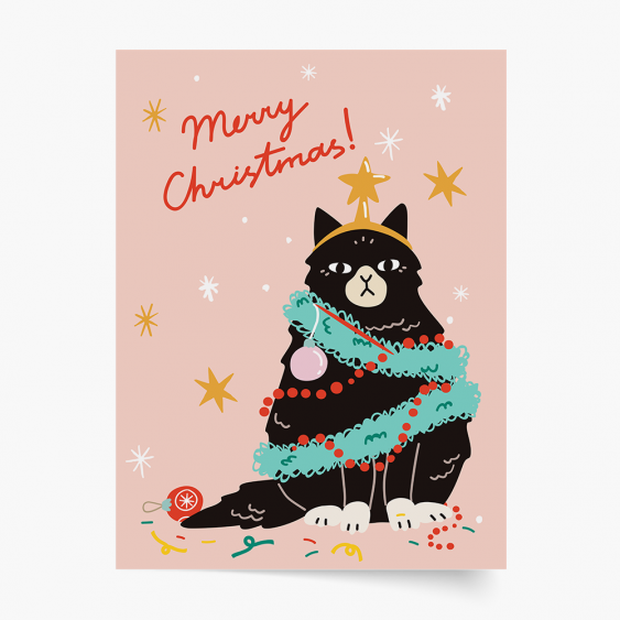 Plakat, XMAS: Cat, 20x30