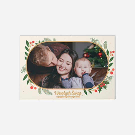 Fotokartka Wesołych Świąt, 15x10 cm