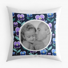 Poduszka, aksamit, Bratki - wersja 1, 38x38 cm