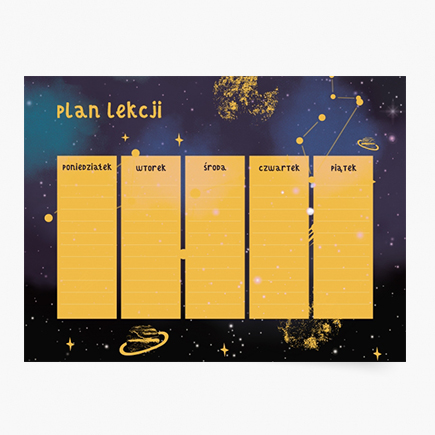 Plakat, Plan lekcji Galaxy, 30x21