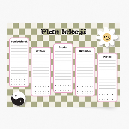 Plakat, Plan lekcji - jingjang, 40x30