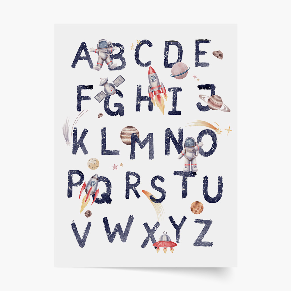 Plakat, Kosmiczny alfabet, 20x30