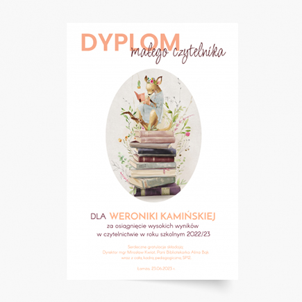 Plakat, Dyplom Kolekcja Dziecięca - Mały Czytelnik, 21x30
