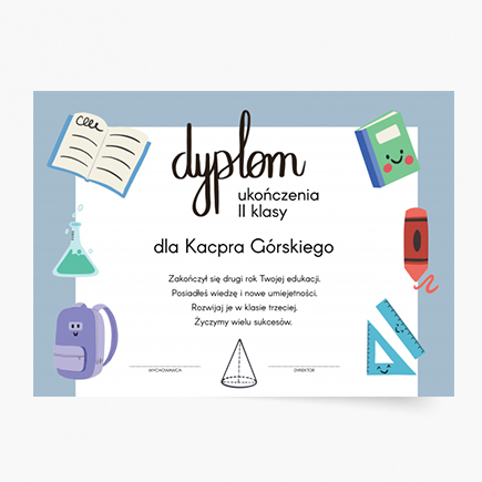 Plakat, Dyplom ukończenia klasy - podstawówka, 30x21
