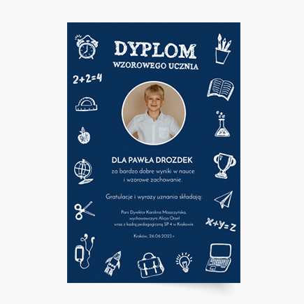 Plakat, Dyplom Wzorowego Ucznia, 21x30