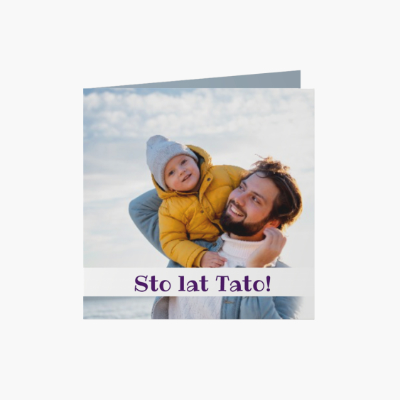 Fotokartki Sto lat Tato, 14x14 cm